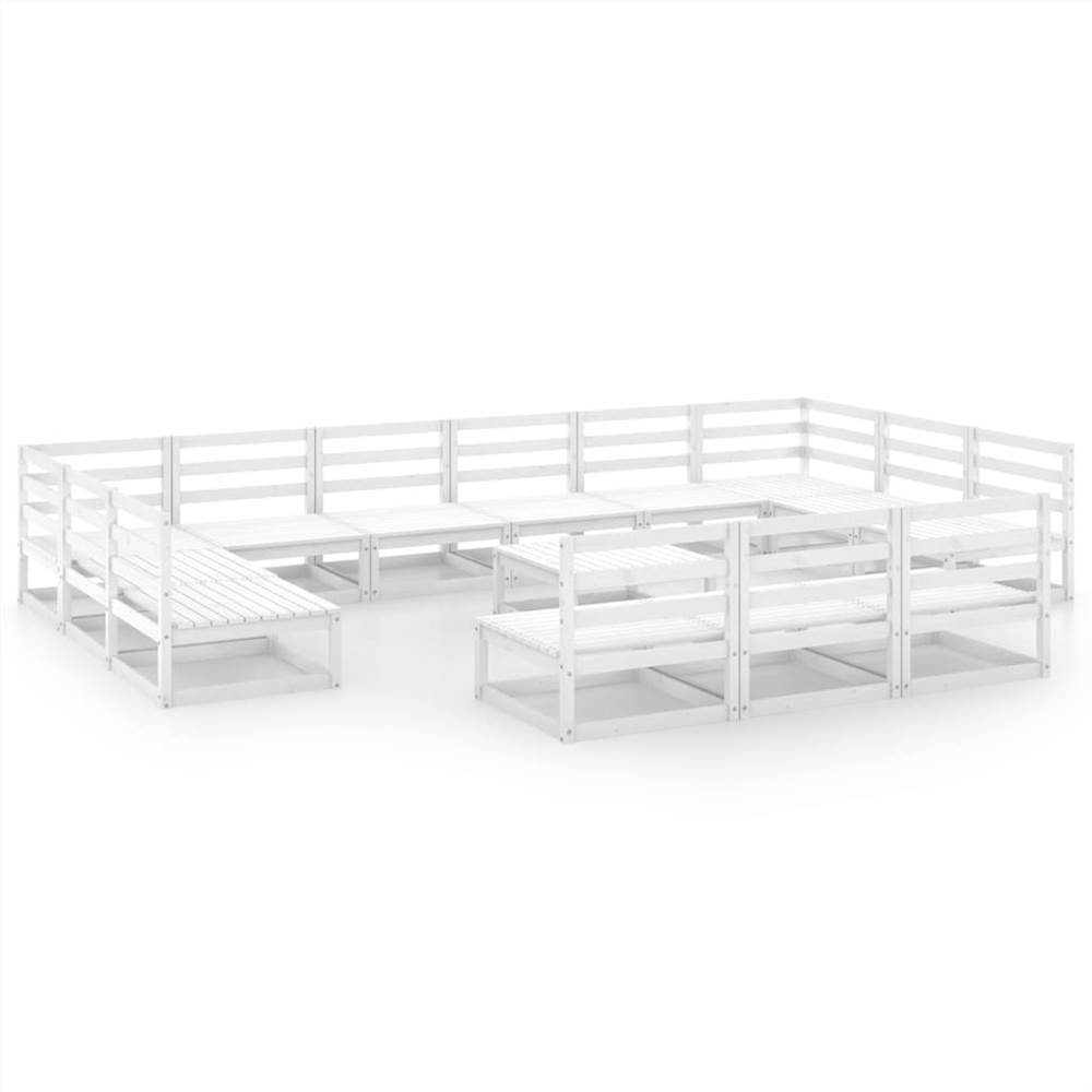 

14 Piece Garden Lounge Set Solid Pinewood