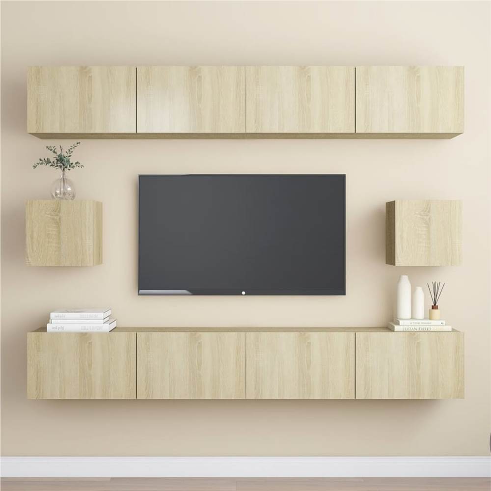 

6 Piece TV Cabinet Set Sonoma Oak Chipboard