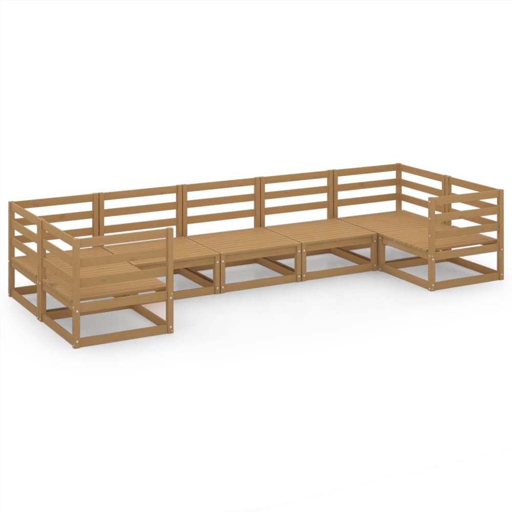 

7 Piece Garden Lounge Set Solid Pinewood
