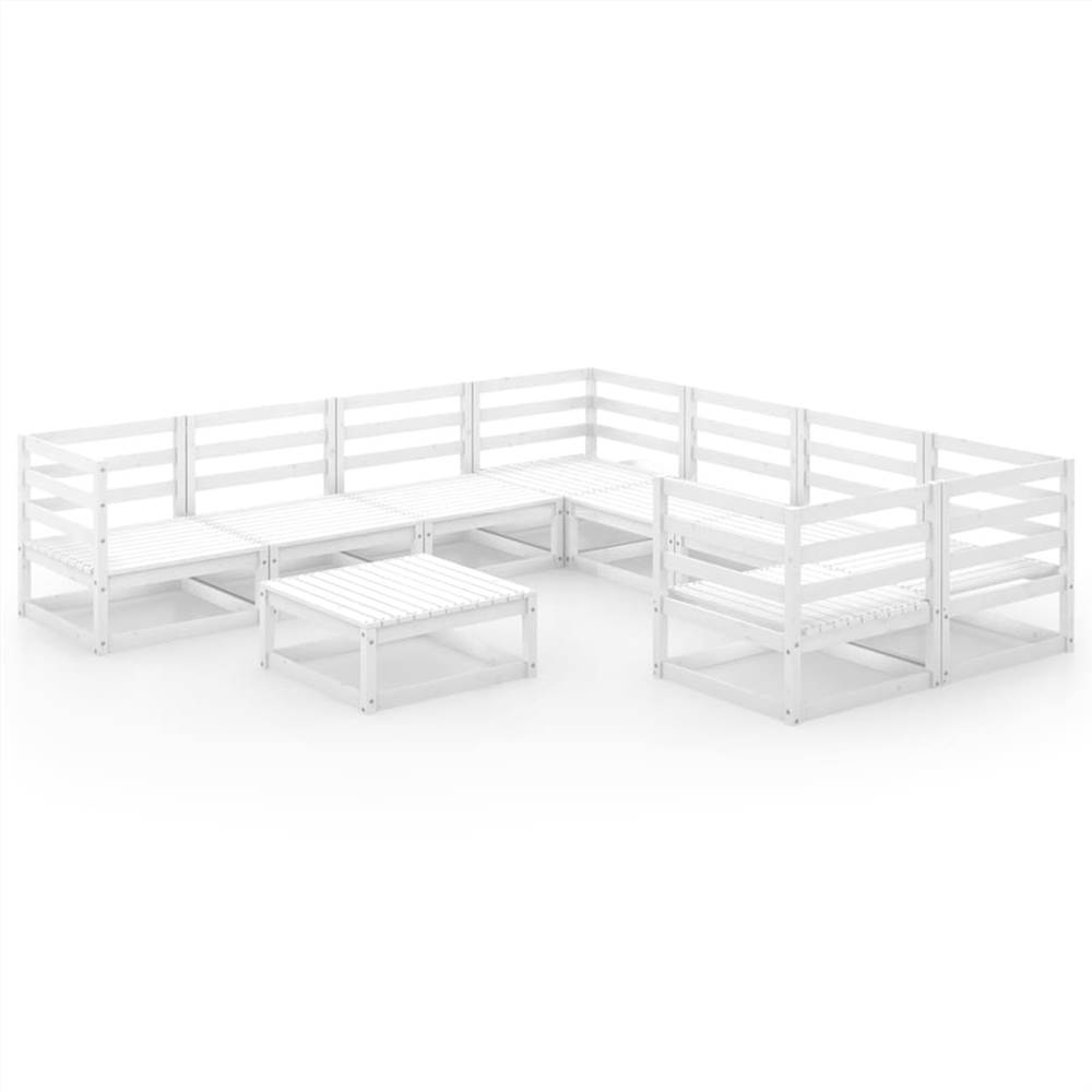 

9 Piece Garden Lounge Set Solid Pinewood