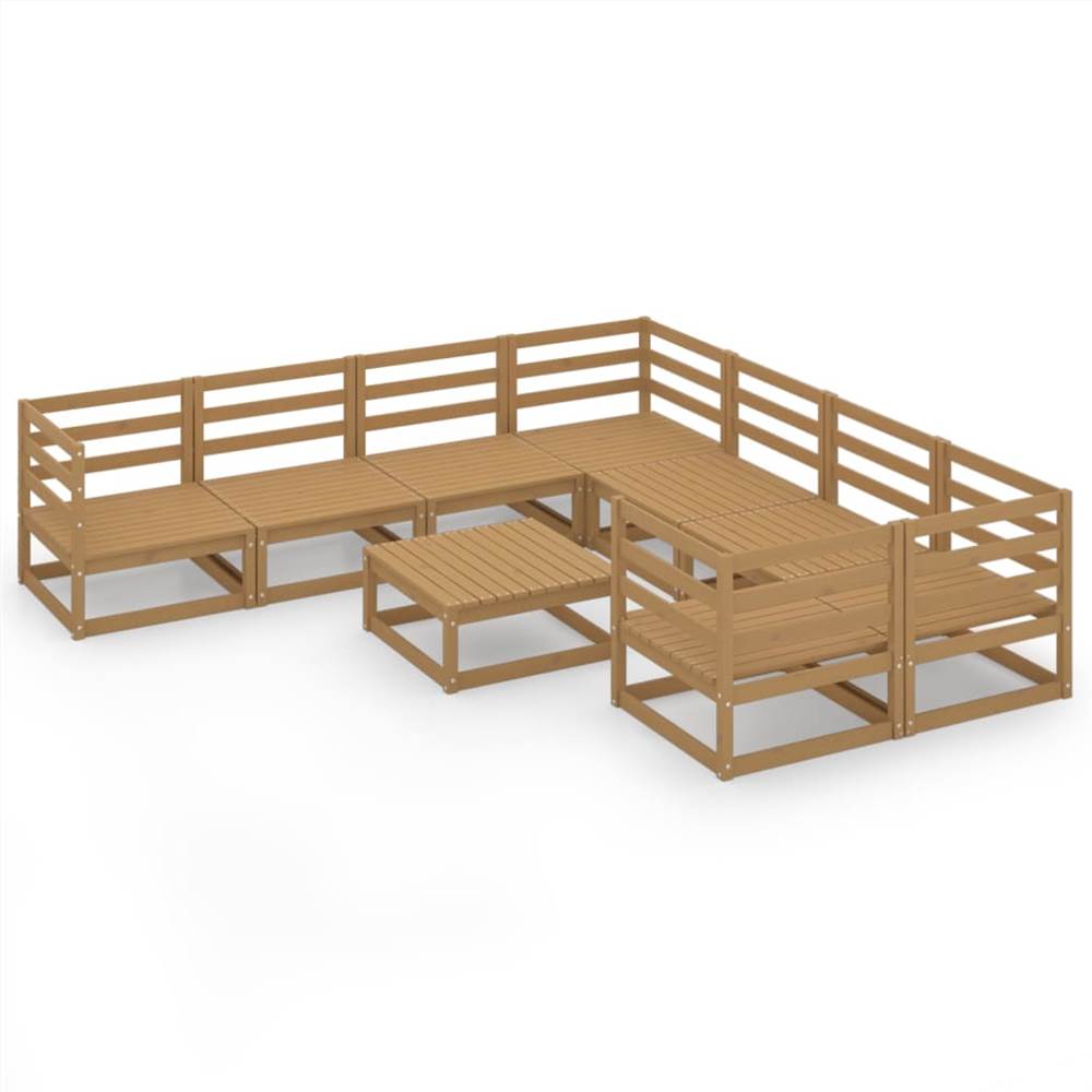 

9 Piece Garden Lounge Set Solid Pinewood