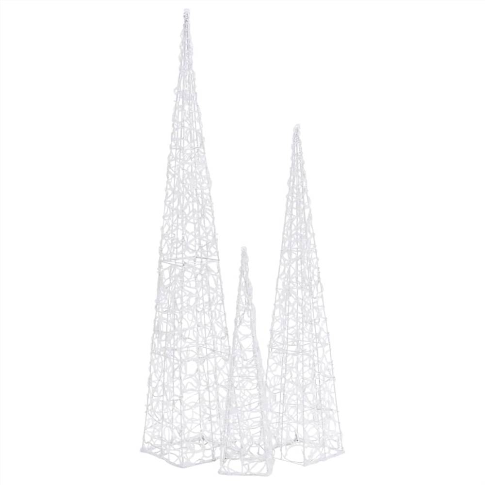 Acrylic Decorative LED Light Cone Set Blue 60/90/120cm