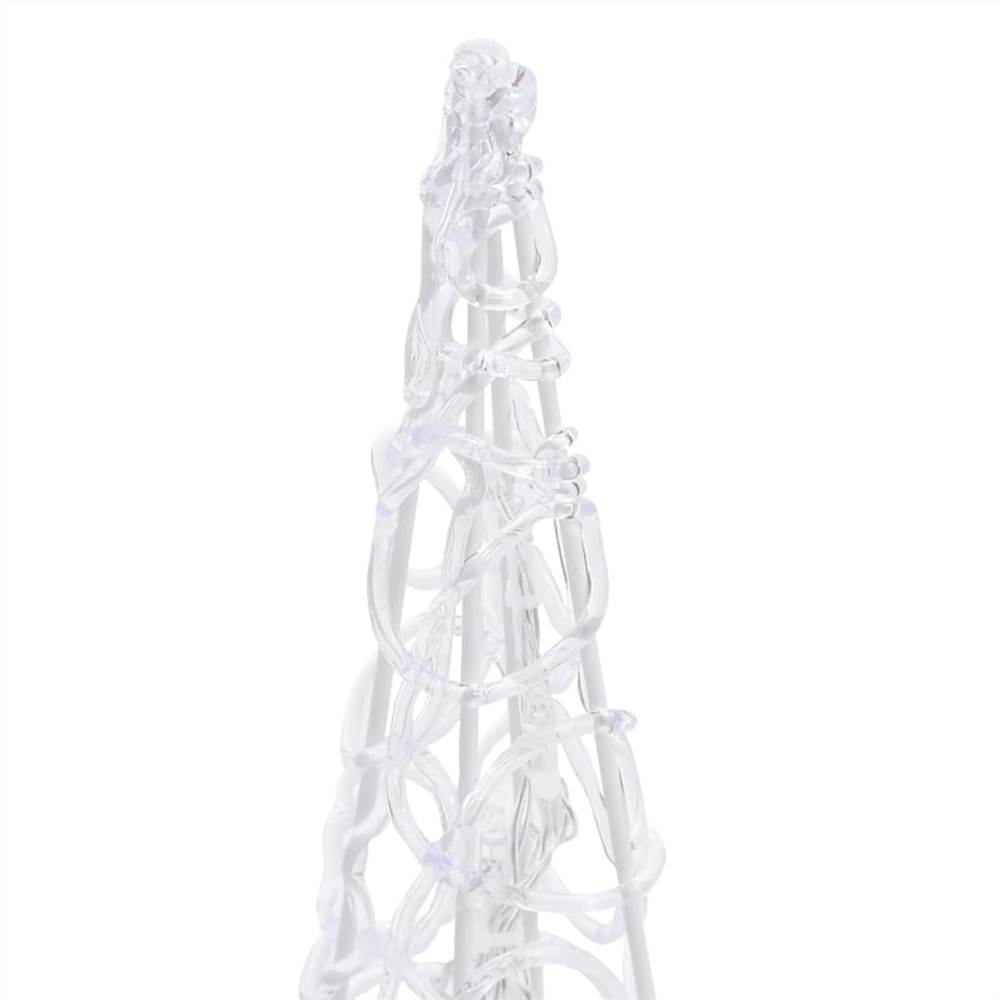 Acrylic Decorative LED Light Cone Set Warm White 60/90/120cm
