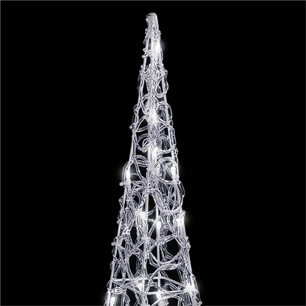 Acrylic Decorative Round LED Light Cone Cold White 120 cm