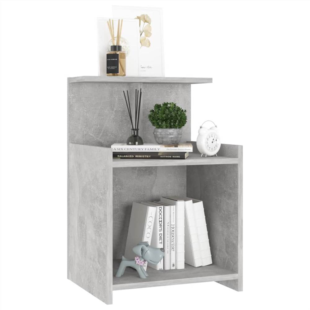Bed Cabinet Concrete Grey 40x35x60 cm Chipboard