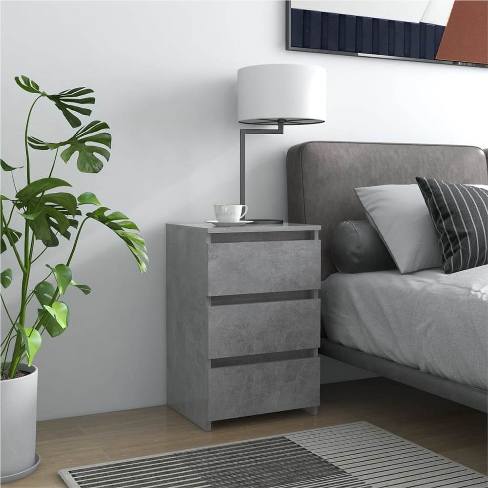 

Bed Cabinet Concrete Grey 40x35x62.5 cm Chipboard