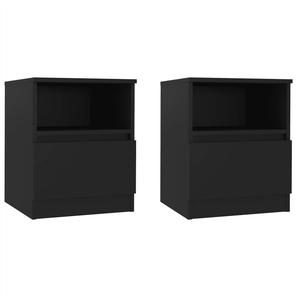 

Bed Cabinets 2 pcs Black 40x40x50 cm Chipboard