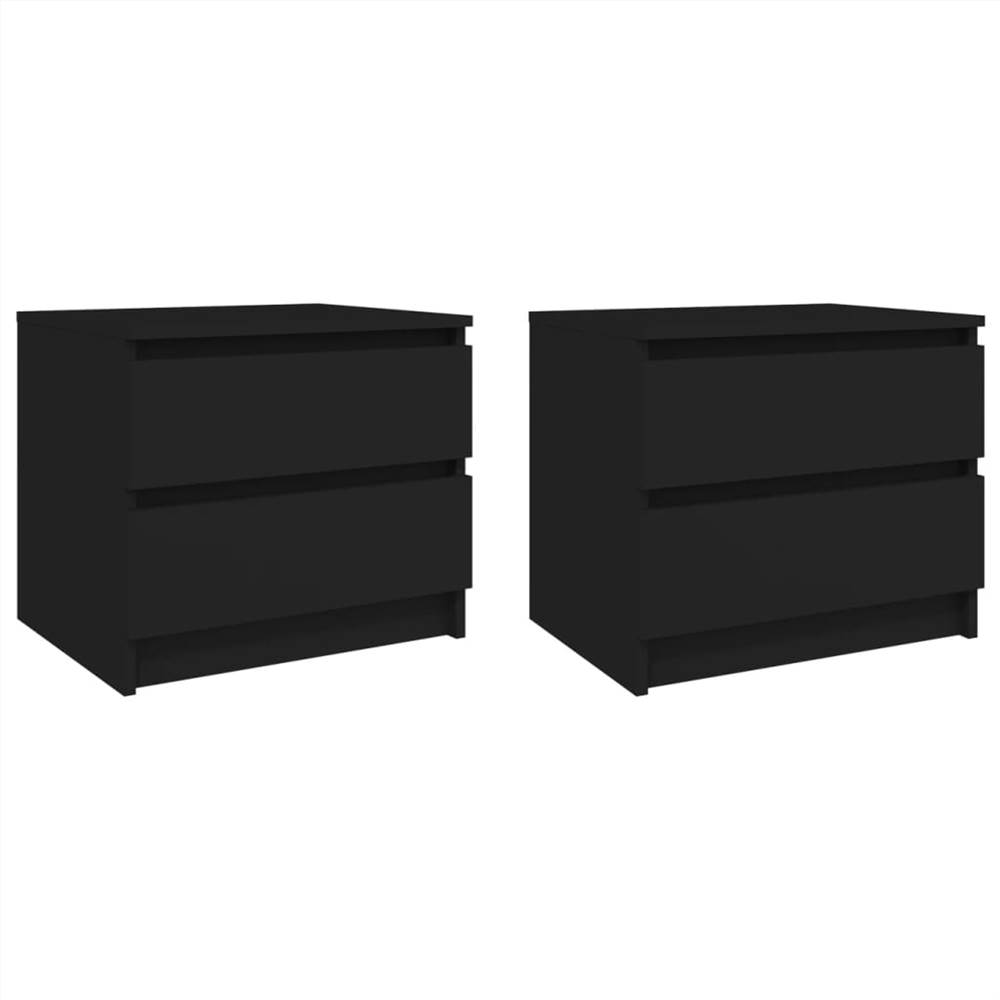 

Bed Cabinets 2 pcs Black 50x39x43.5 cm Chipboard