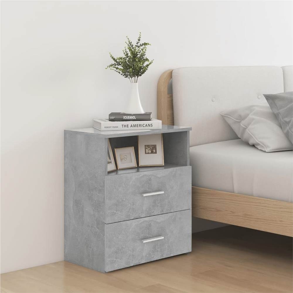 Bed Cabinets 2 pcs Concrete Grey 50x32x60cm