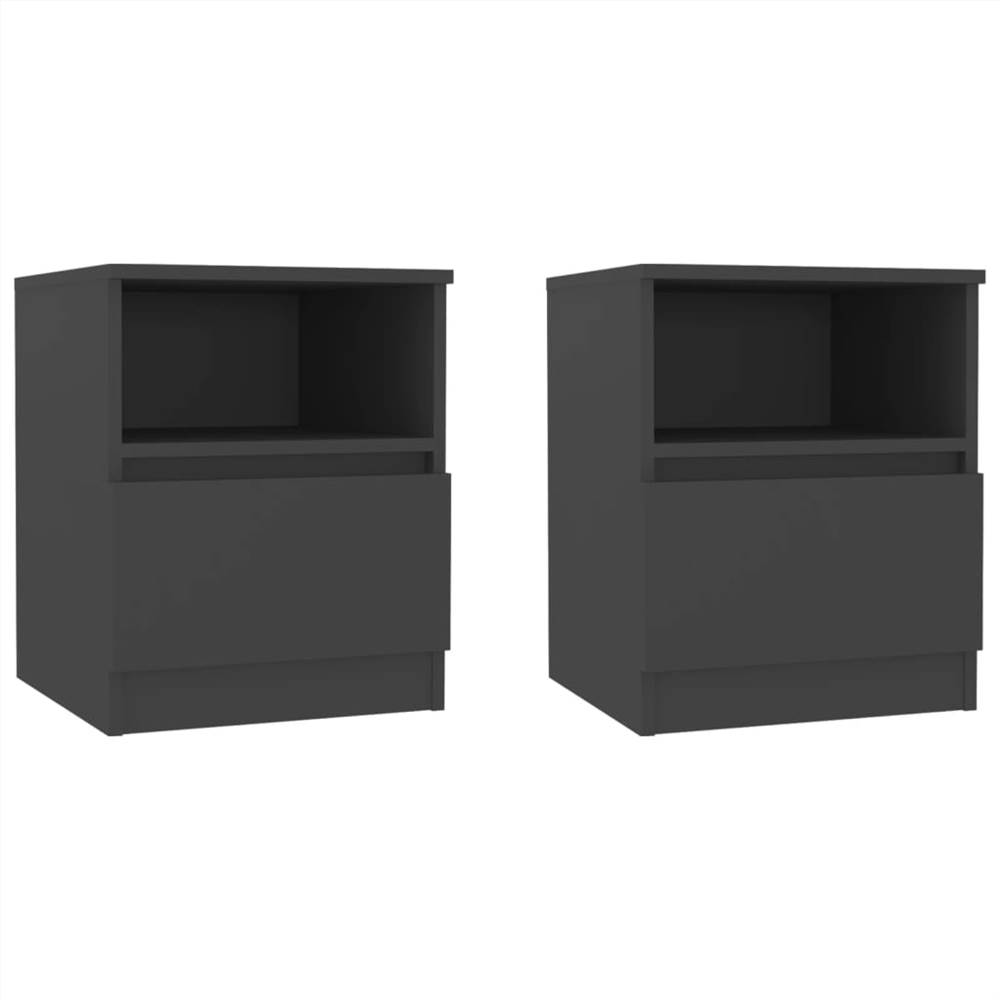 

Bed Cabinets 2 pcs Grey 40x40x50 cm Chipboard