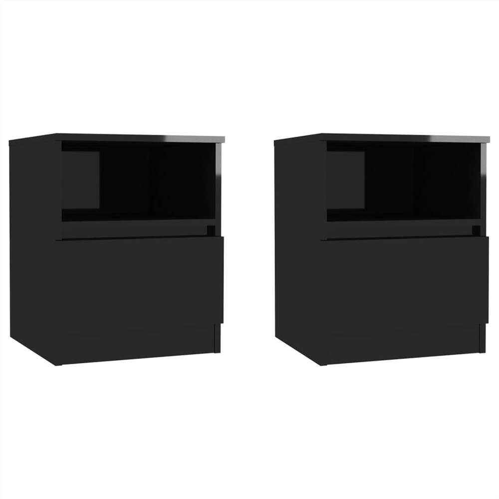 

Bed Cabinets 2 pcs High Gloss Black 40x40x50 cm Chipboard