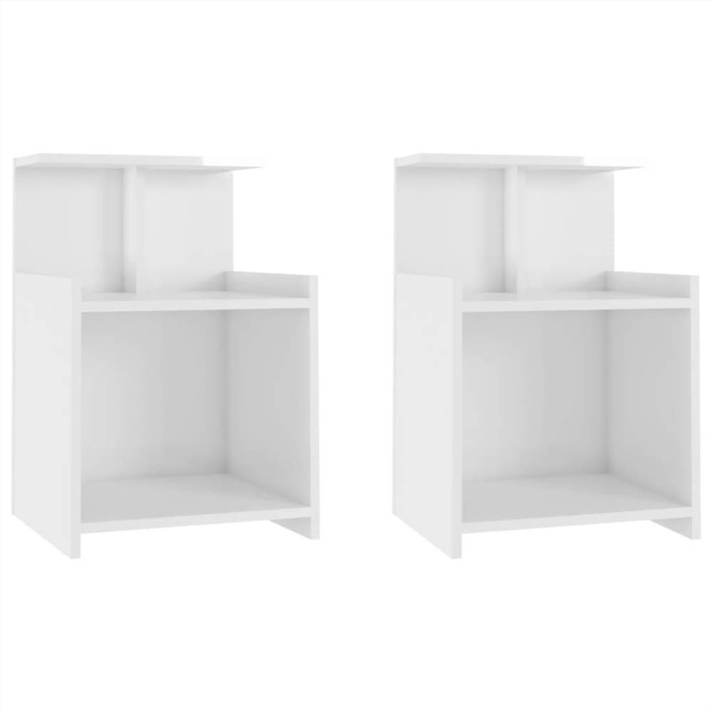 

Bed Cabinets 2 pcs High Gloss White 40x35x60 cm Chipboard