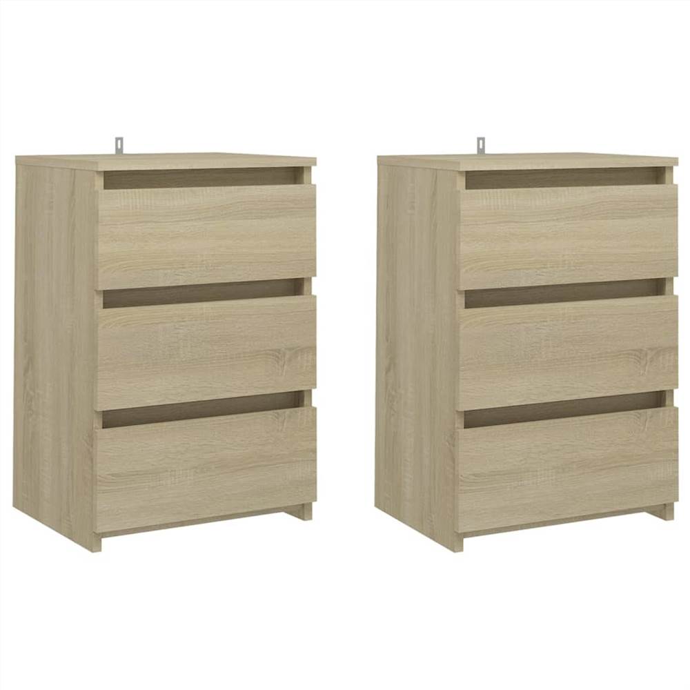 

Bed Cabinets 2 pcs Sonoma Oak 40x35x62.5 cm Chipboard