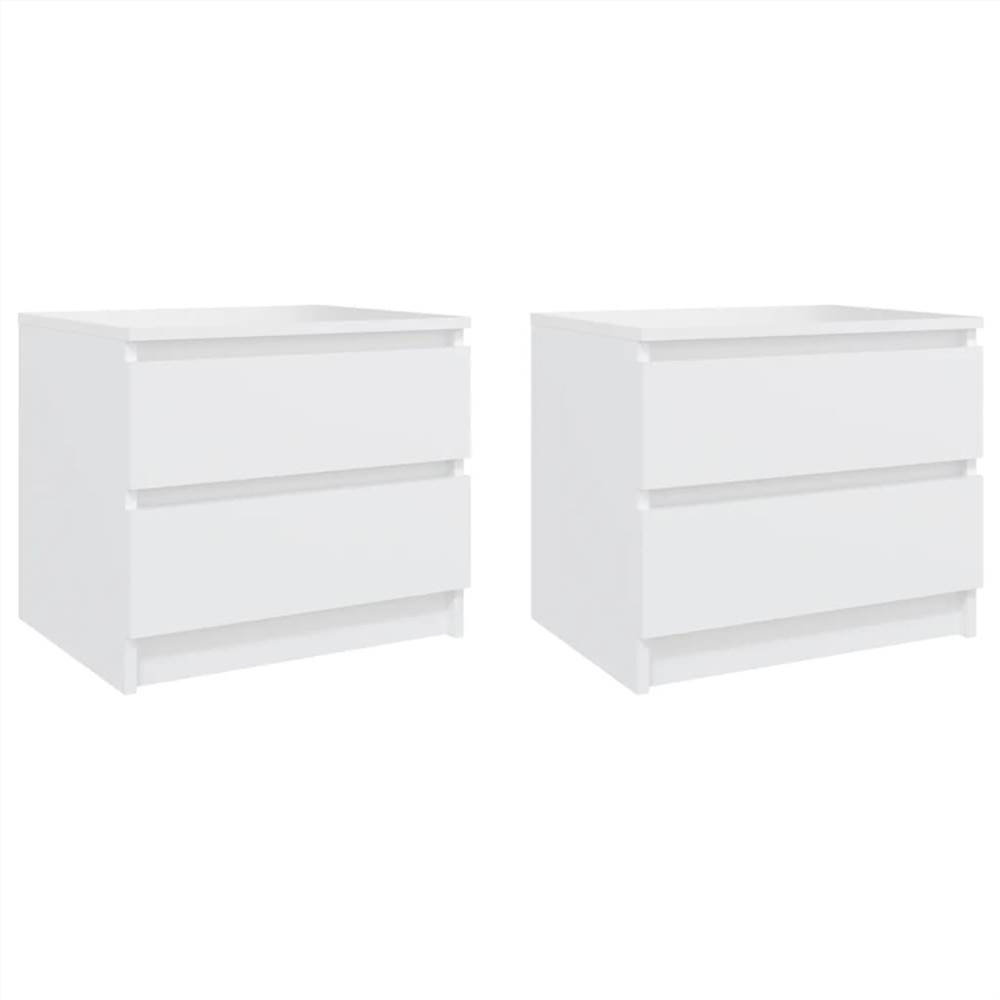 

Bed Cabinets 2 pcs White 50x39x43.5 cm Chipboard