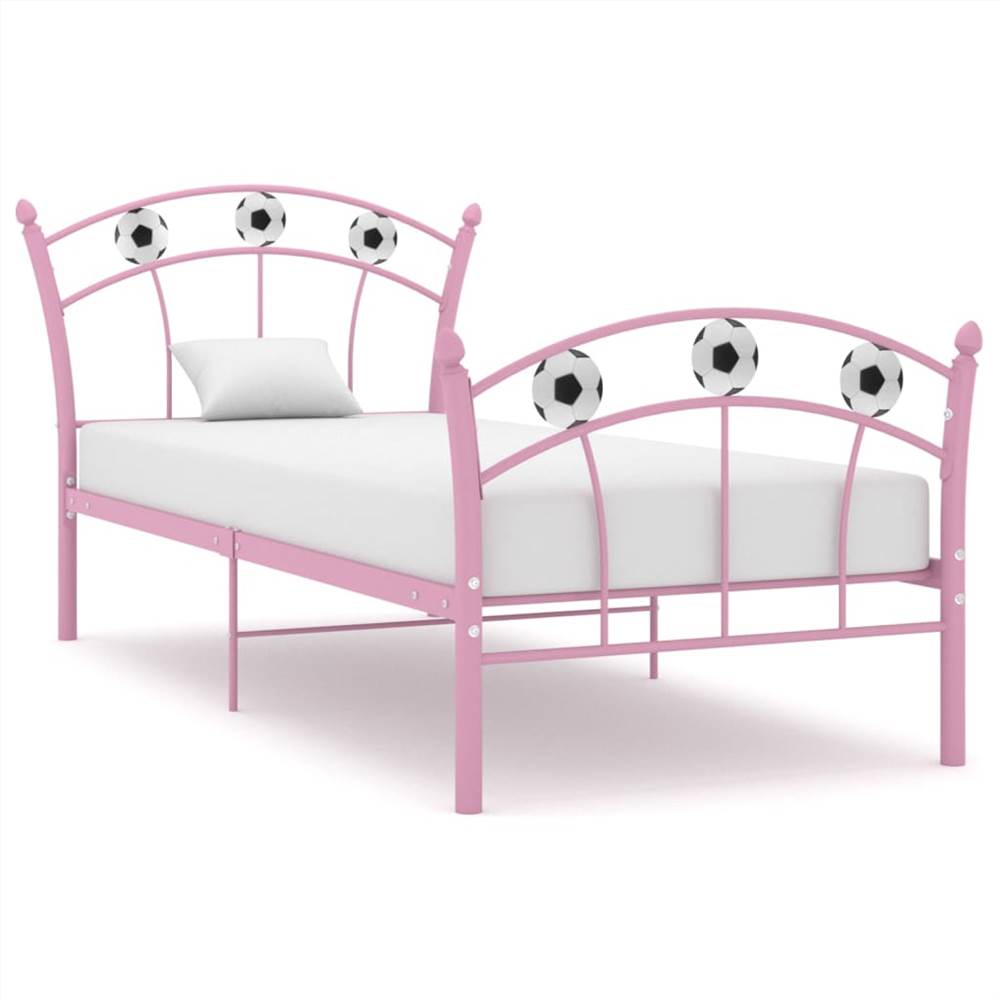

Bed Frame with Football Design Pink Metal 90x200 cm