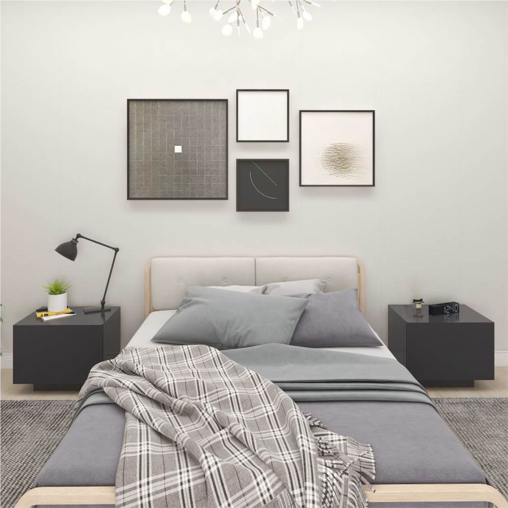 

Bedside Cabinet Grey 100x35x40 cm Chipboard
