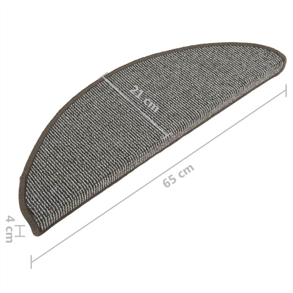 Carpet Stair Treads 15 pcs Grey 65x21x4 cm