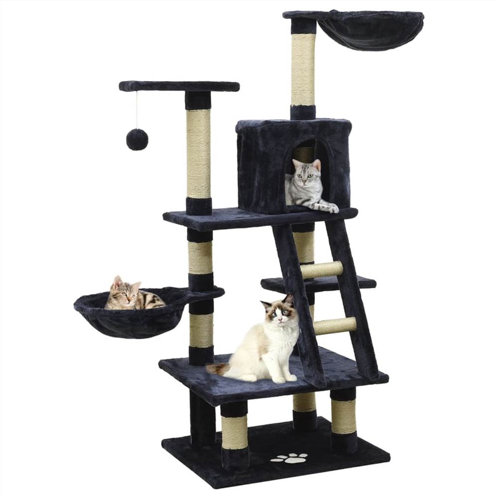 

Cat Tree with Sisal Scratching Posts Blue 122 cm