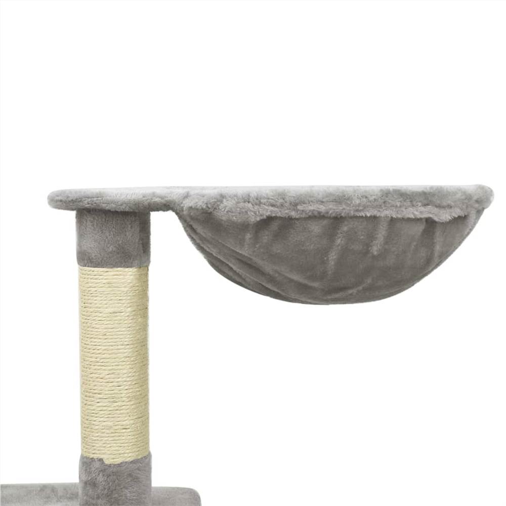 Cat Tree with Sisal Scratching Posts Grey 122 cm