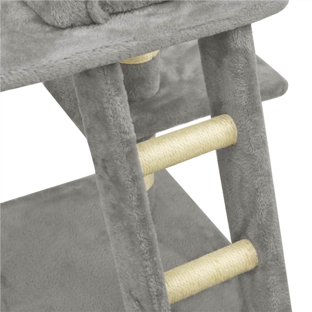 Cat Tree with Sisal Scratching Posts Grey 122 cm
