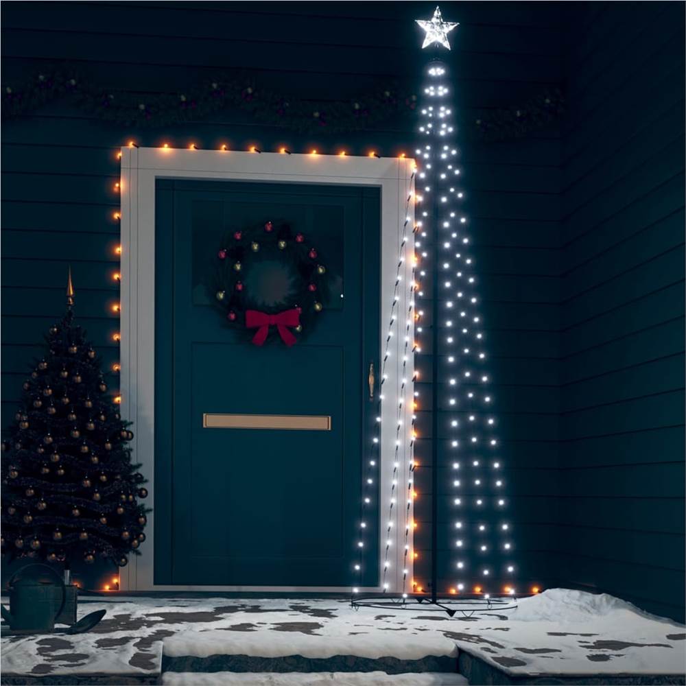 

Christmas Cone Tree Cold White 136 LEDs Decoration 70x240 cm