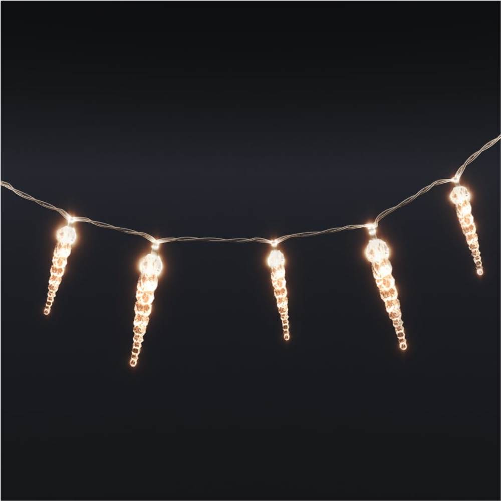 Christmas Icicle Lights 100pcs Warm White Acrylic Remote Control