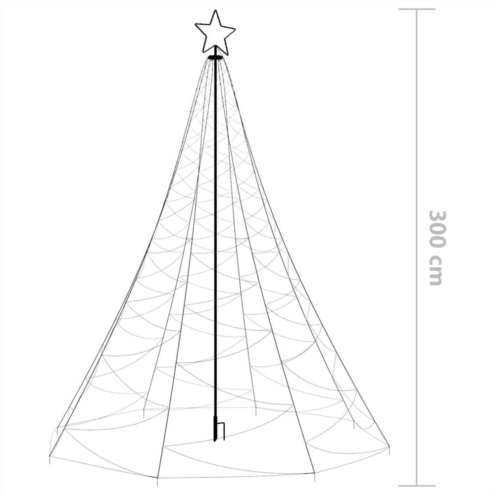 Christmas Tree with Metal Post 500 LEDs Warm White 3 m