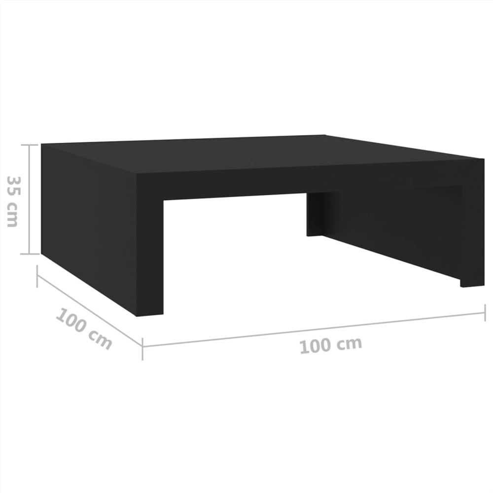 Coffee Table Black 100x100x35 cm Chipboard