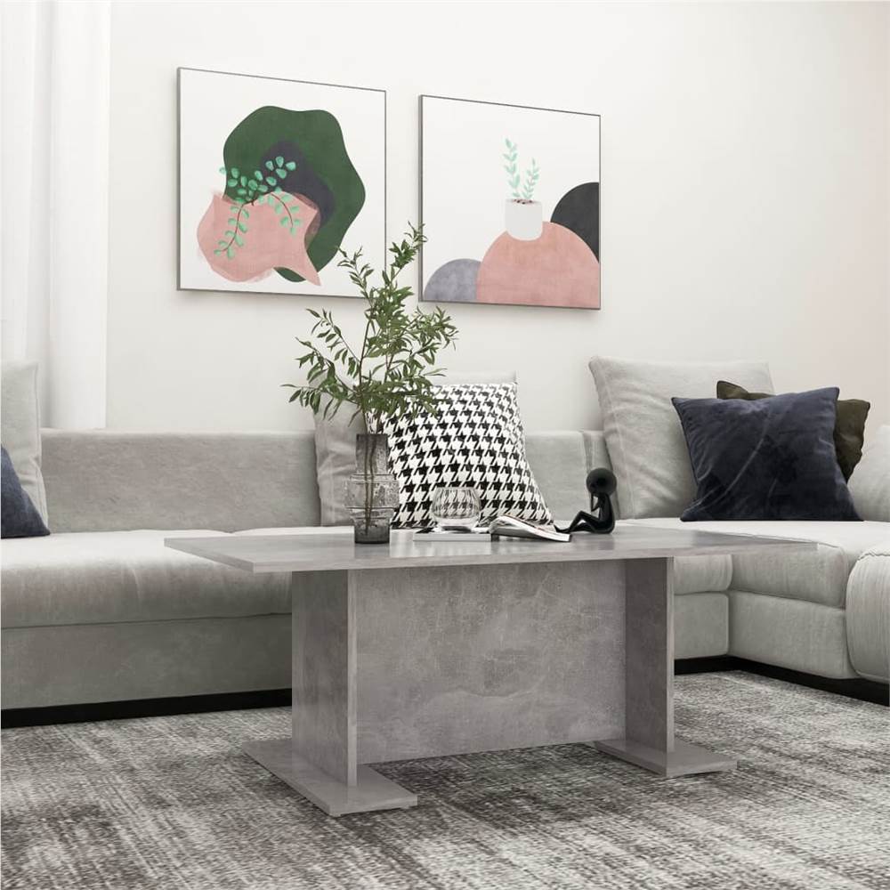 

Coffee Table Concrete Grey 103.5x60x40 cm Chipboard