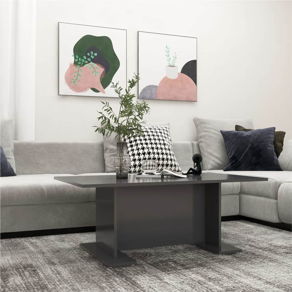 

Coffee Table Grey 103.5x60x40 cm Chipboard