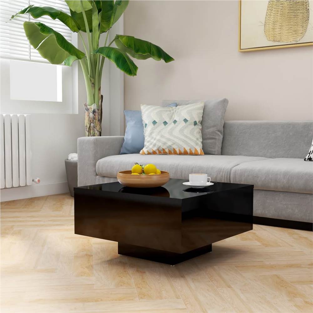 

Coffee Table High Gloss Black 60x60x31.5 cm Chipboard