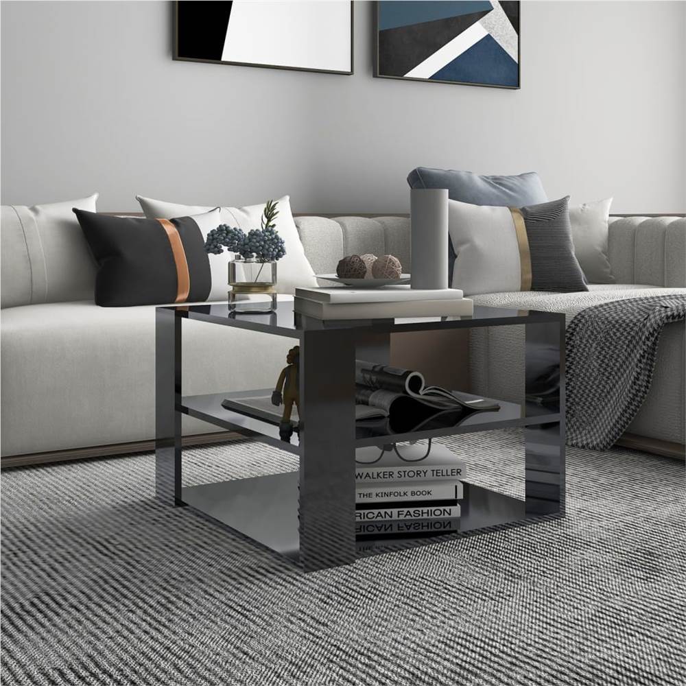 

Coffee Table High Gloss Grey 60x60x40 cm Chipboard