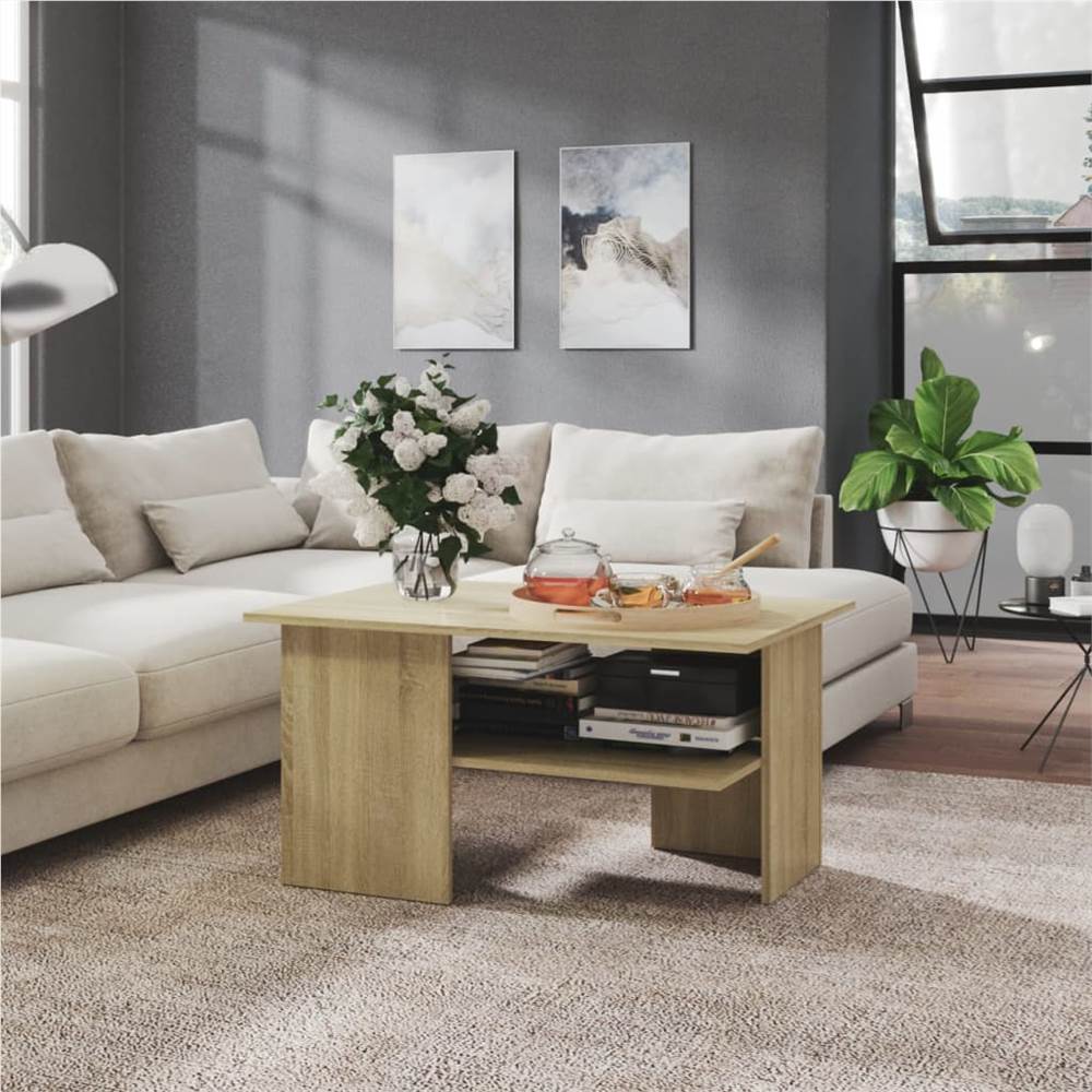 

Coffee Table Sonoma Oak 90x60x46.5 cm Chipboard