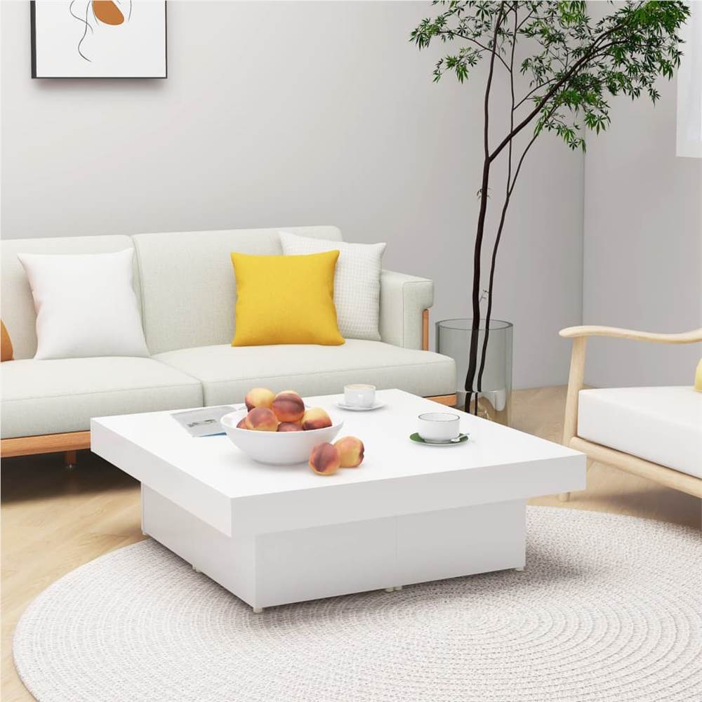 

Coffee Table White 90x90x28 cm Chipboard
