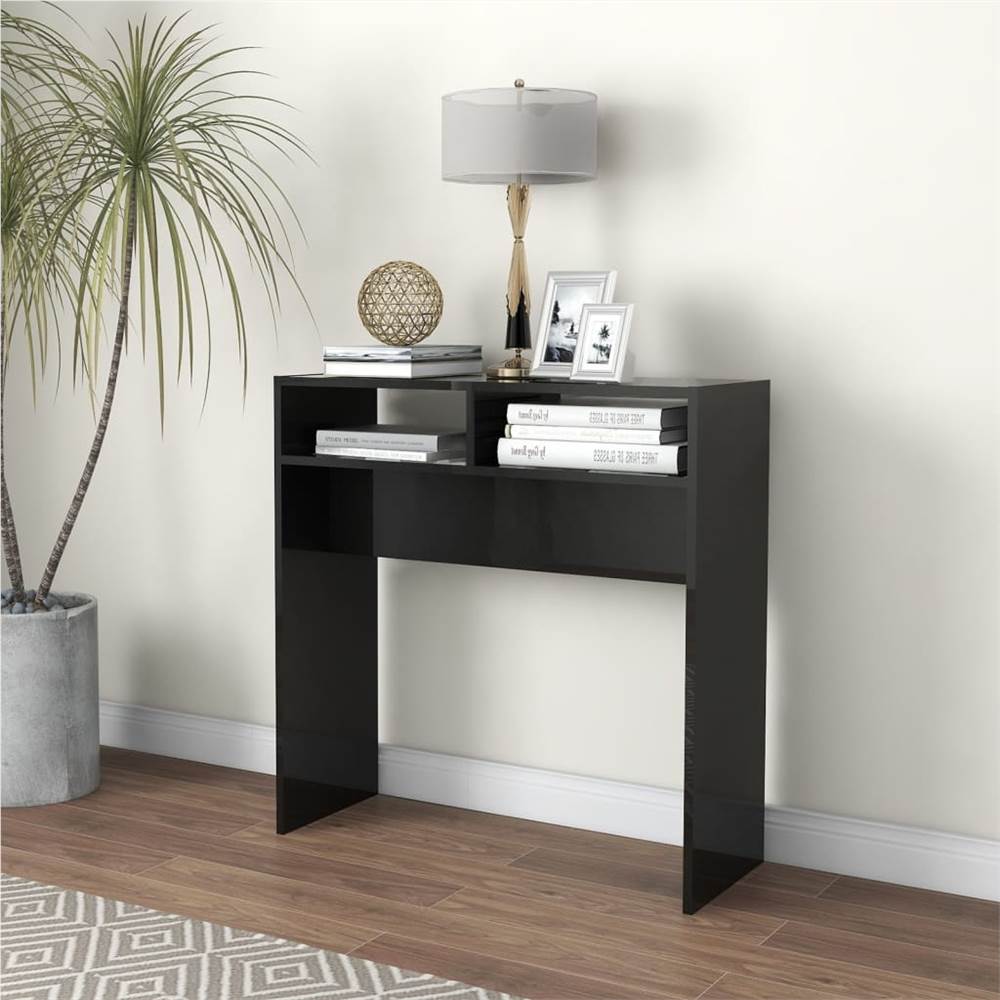 

Console Table High Gloss Black 78x30x80 cm Chipboard