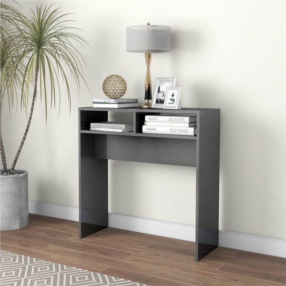 grey high gloss console table