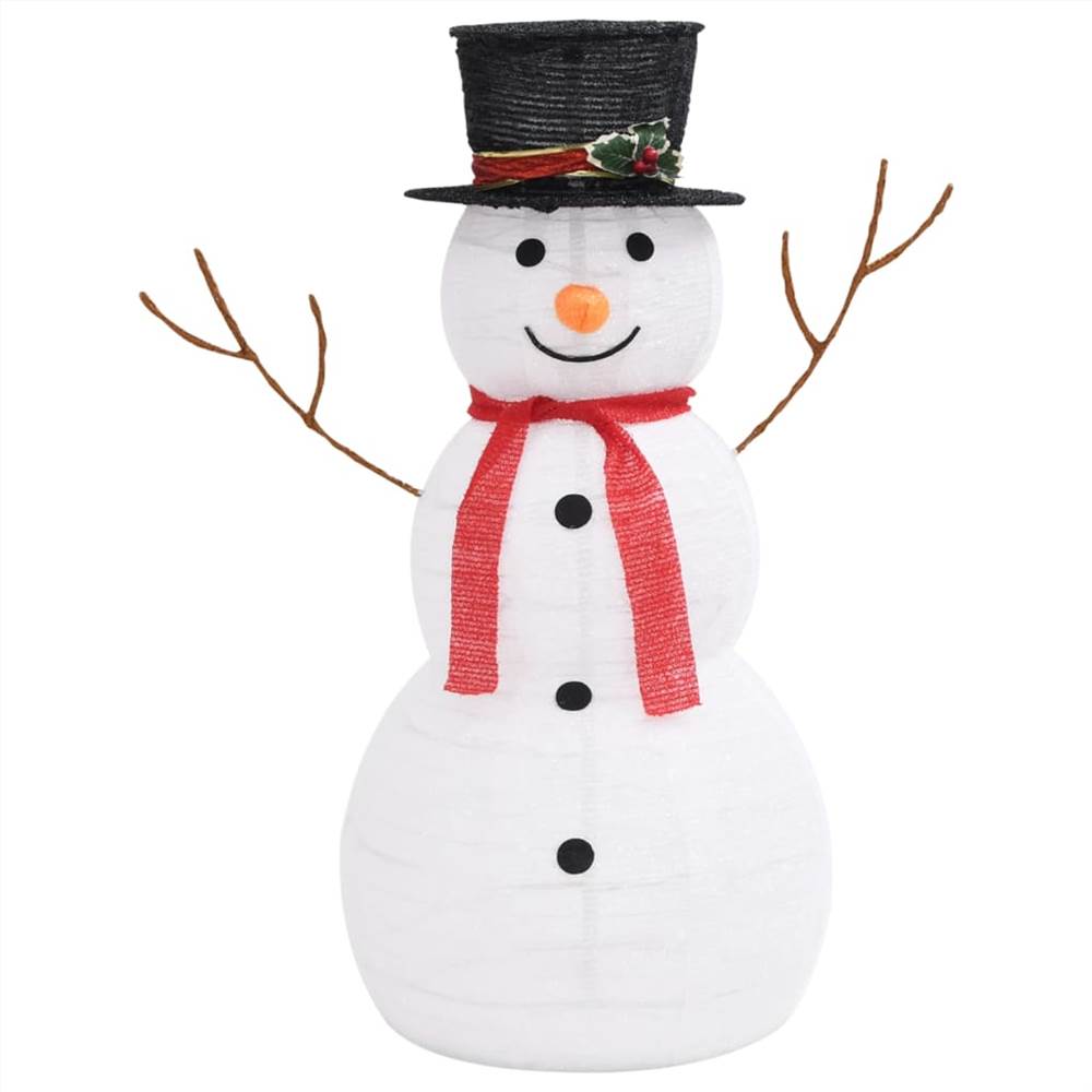 Decorative Christmas Snowman Figure with LED Luxury Fabric 90cm