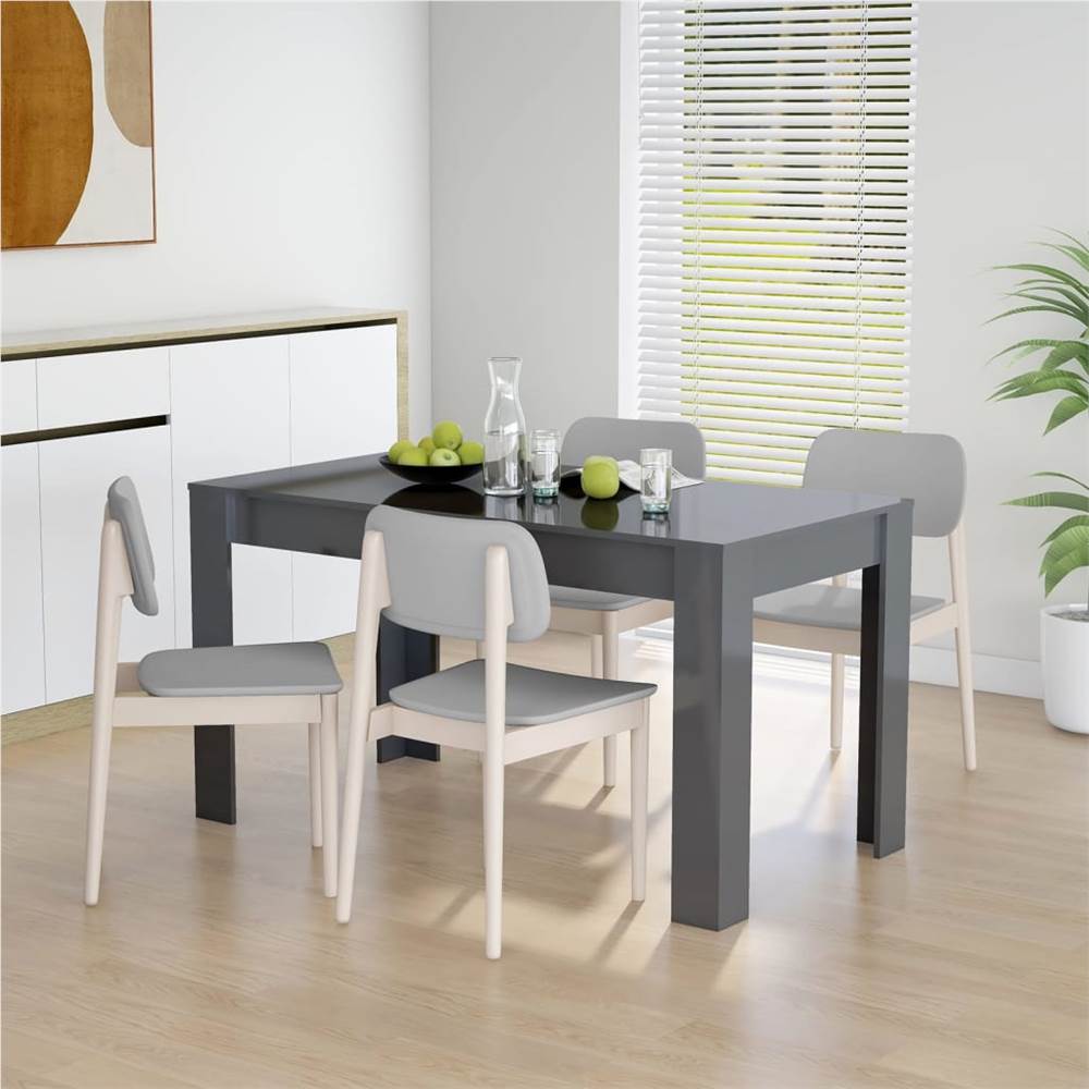 

Dining Table High Gloss Grey 140x74.5x76 cm Chipboard