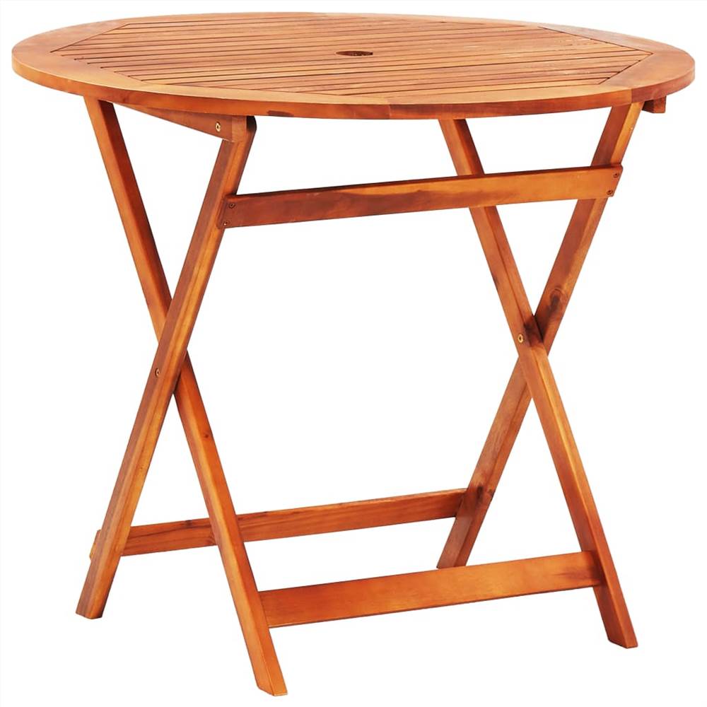 

Folding Garden Table Ø90x75 cm Solid Eucalyptus Wood