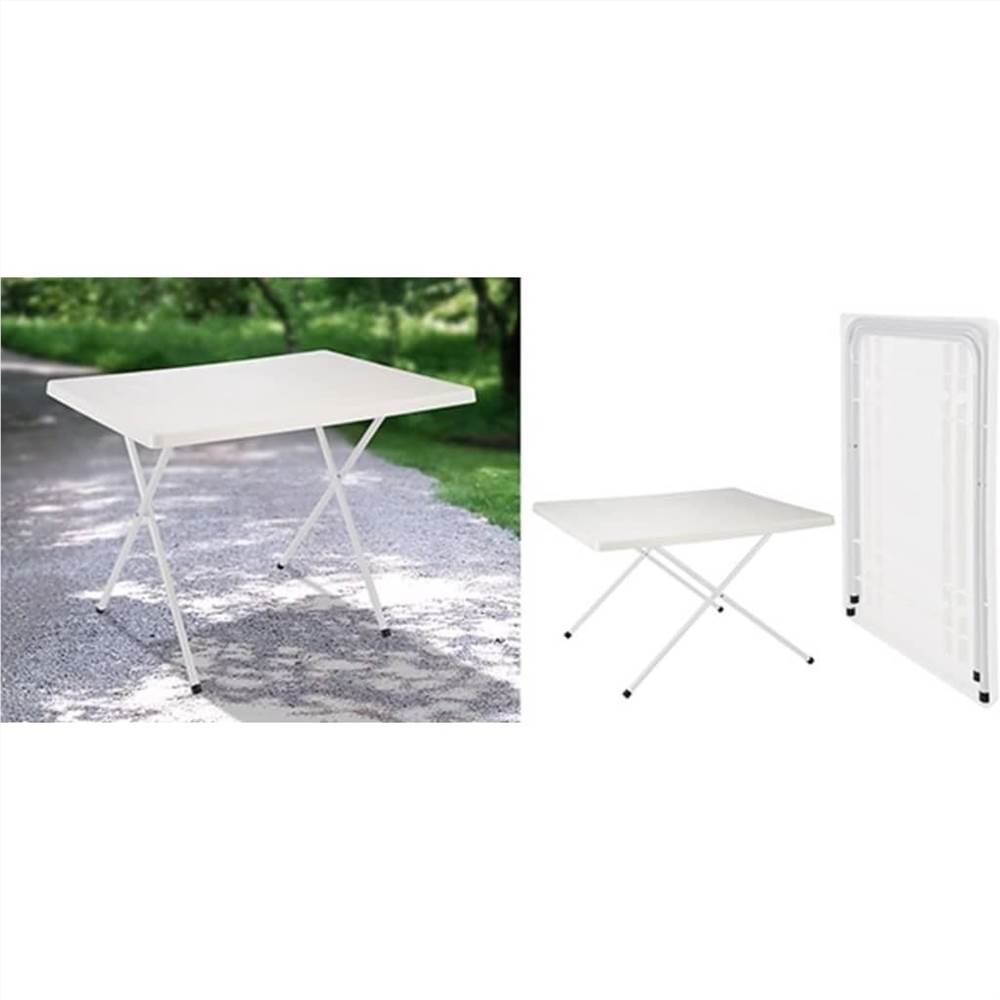 طاولة تخييم قابلة للطي بيضاء قابلة للتعديل 80x60x51 / 61 سم