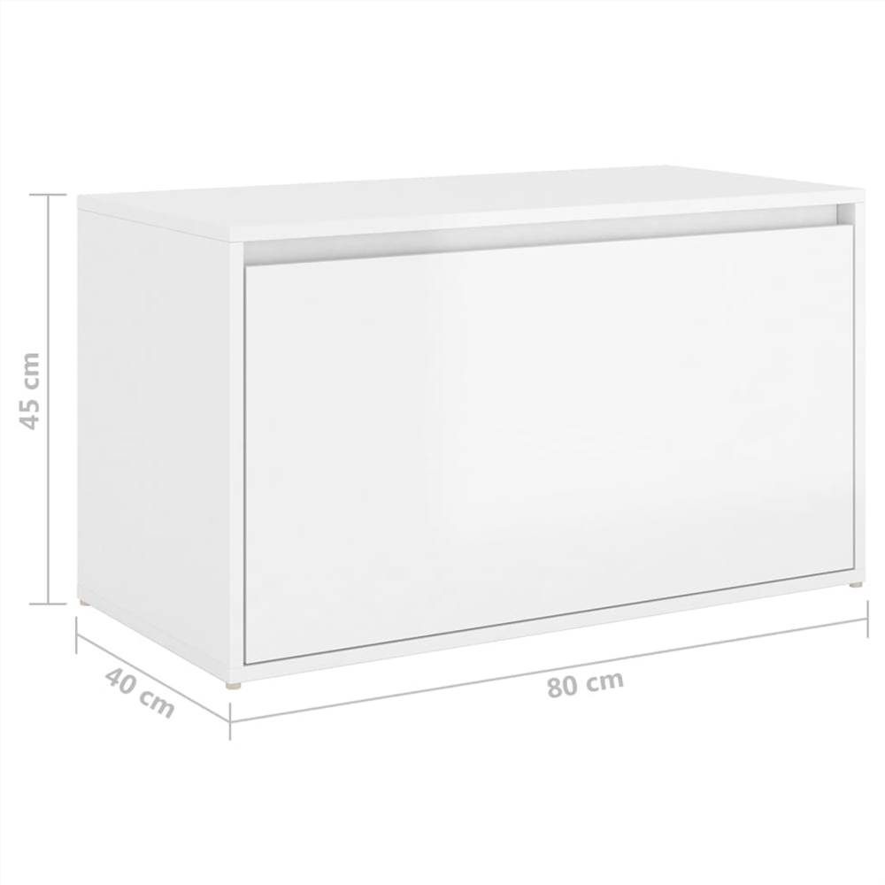 Hall Bench 80x40x45 cm High Gloss White Chipboard