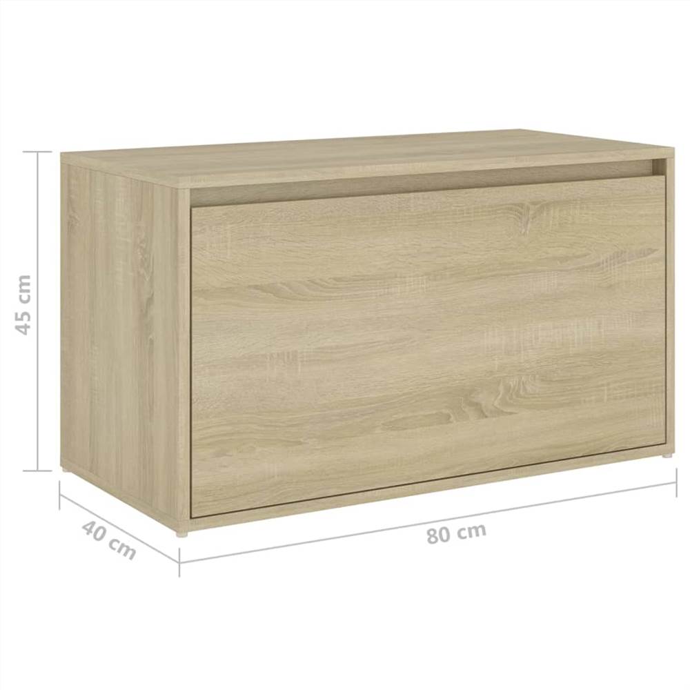 Hall Bench 80x40x45 cm Sonoma Oak Chipboard
