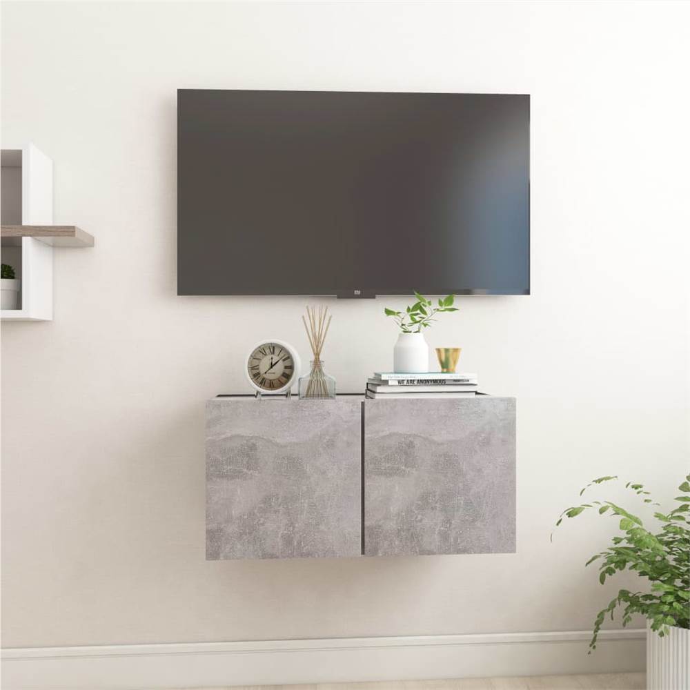 Hanging TV Cabinet Concrete Grey 60x30x30 cm