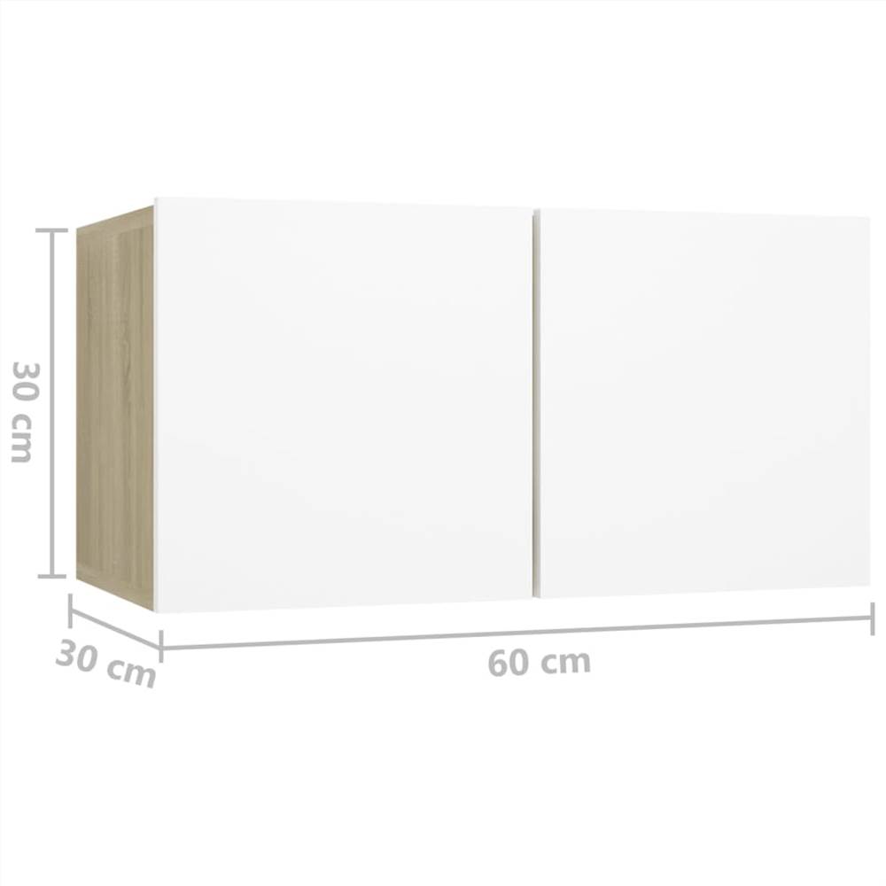 Hanging TV Cabinet White and Sonoma Oak 60x30x30 cm