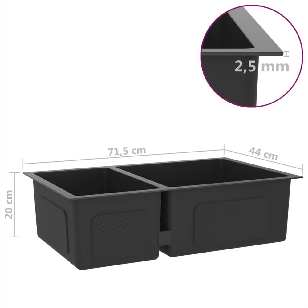 Kitchen Sink Black Stainless Steel