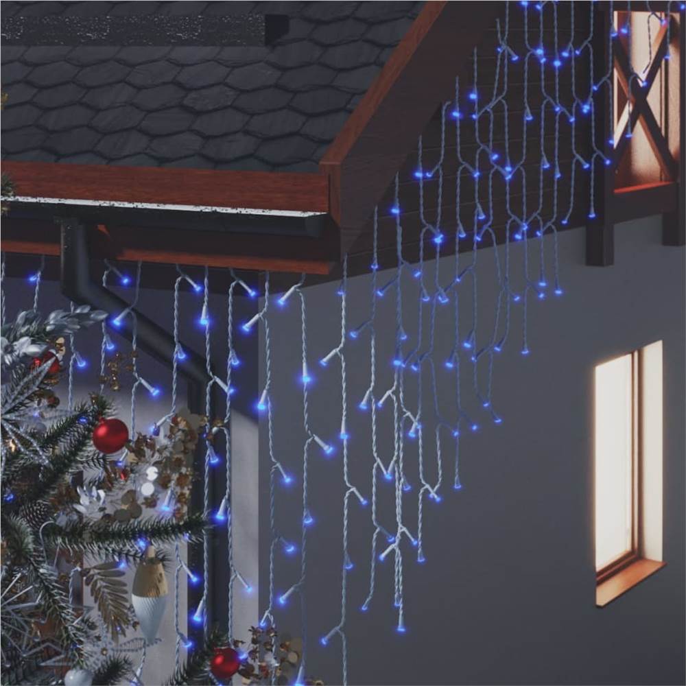 LED Curtain Icicle Lights 10m 400 LED Blue 8 Function