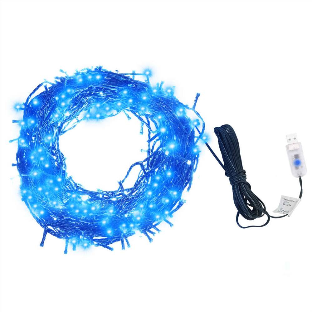 

Light String with 400 LEDs Blue 40 m 8 Light Effects IP44