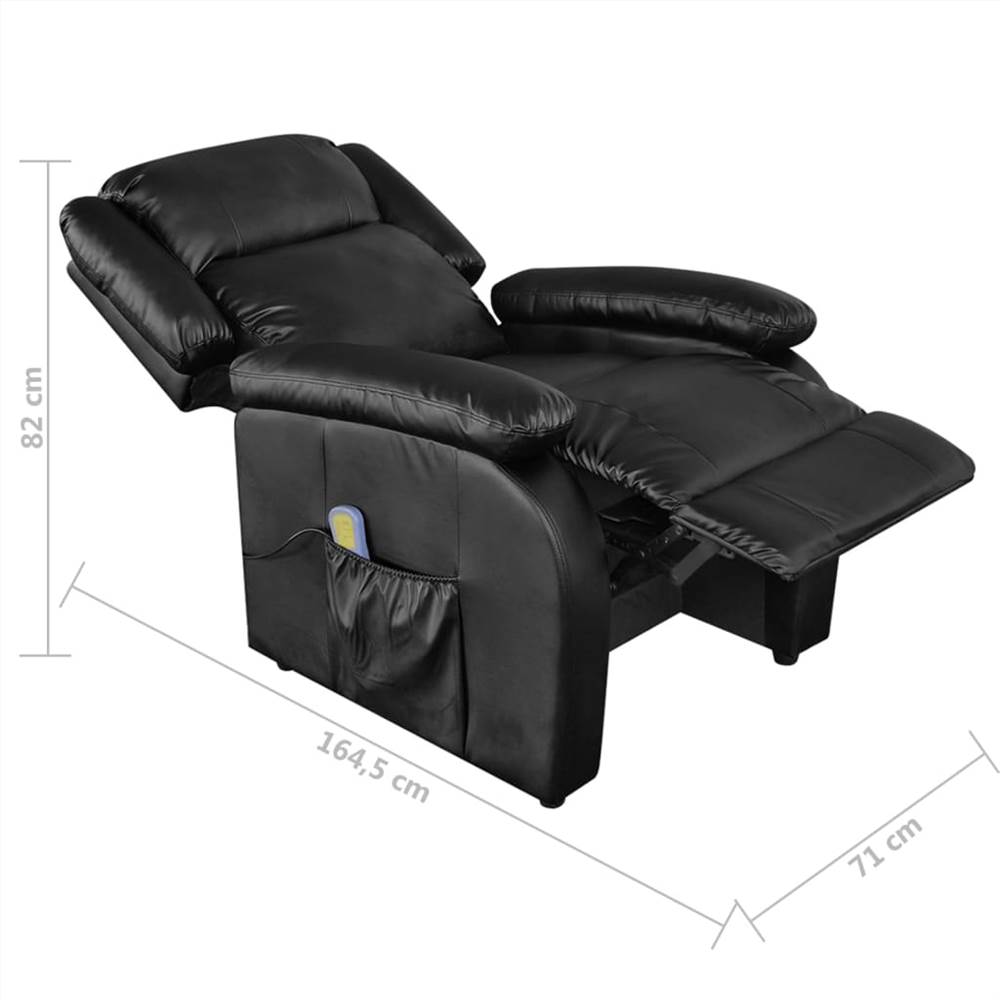 Massage Chair Black Faux Leather