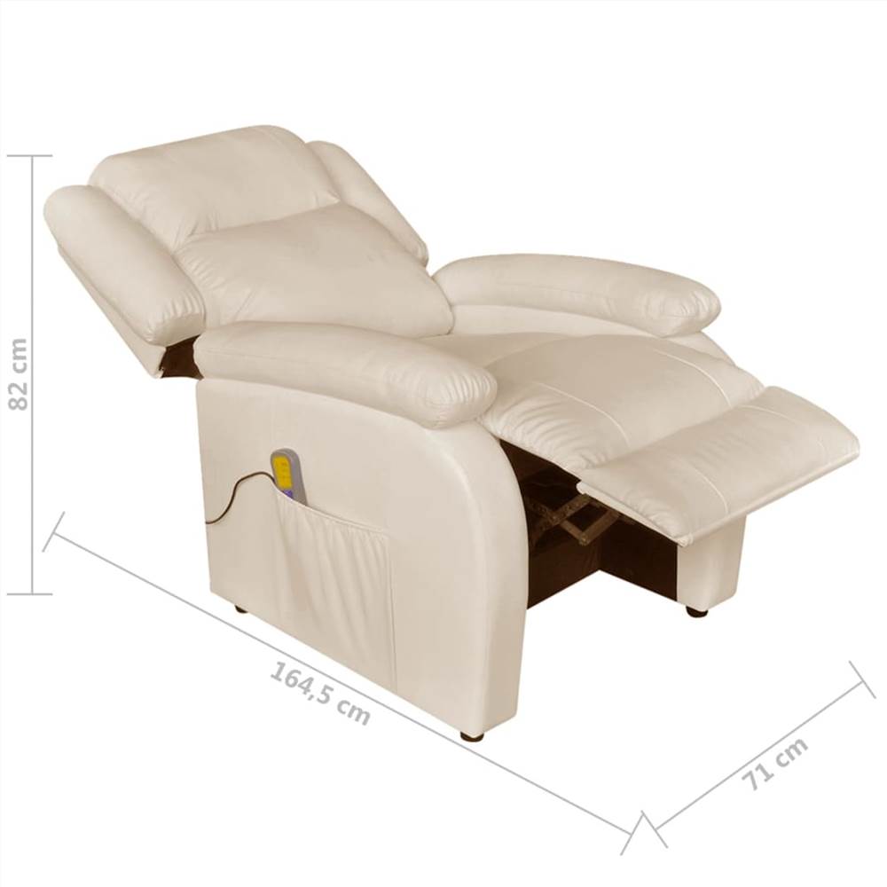 Massage Chair Cream White Faux Leather
