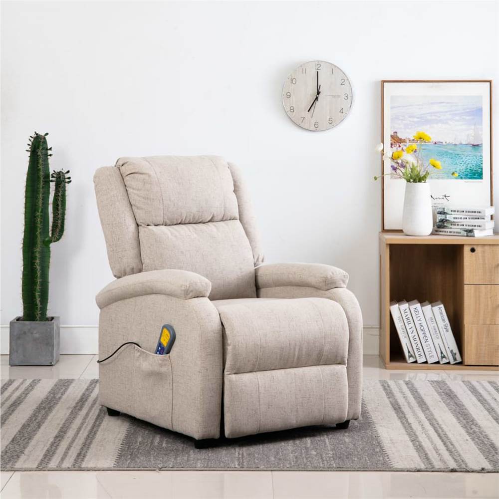 

Massage Recliner Cream Fabric